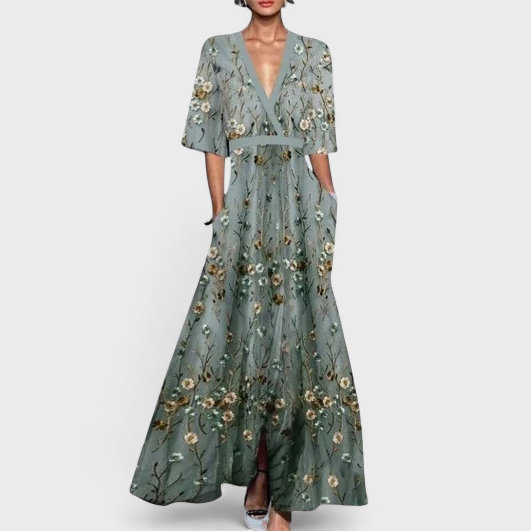 Océane - Maxi abito floreale elegante 