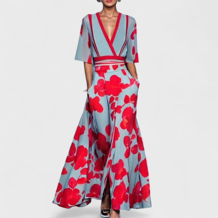 Océane - Maxi abito floreale elegante 